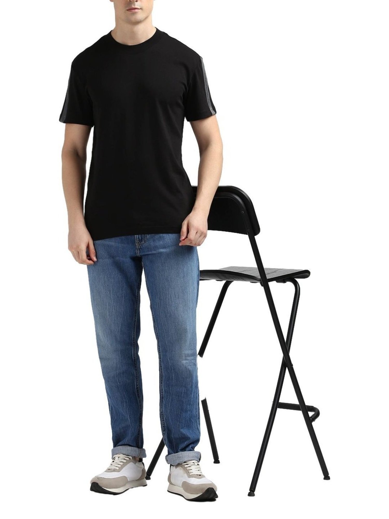 Calvin Klein Black Cotton Regular Fit T-Shirt