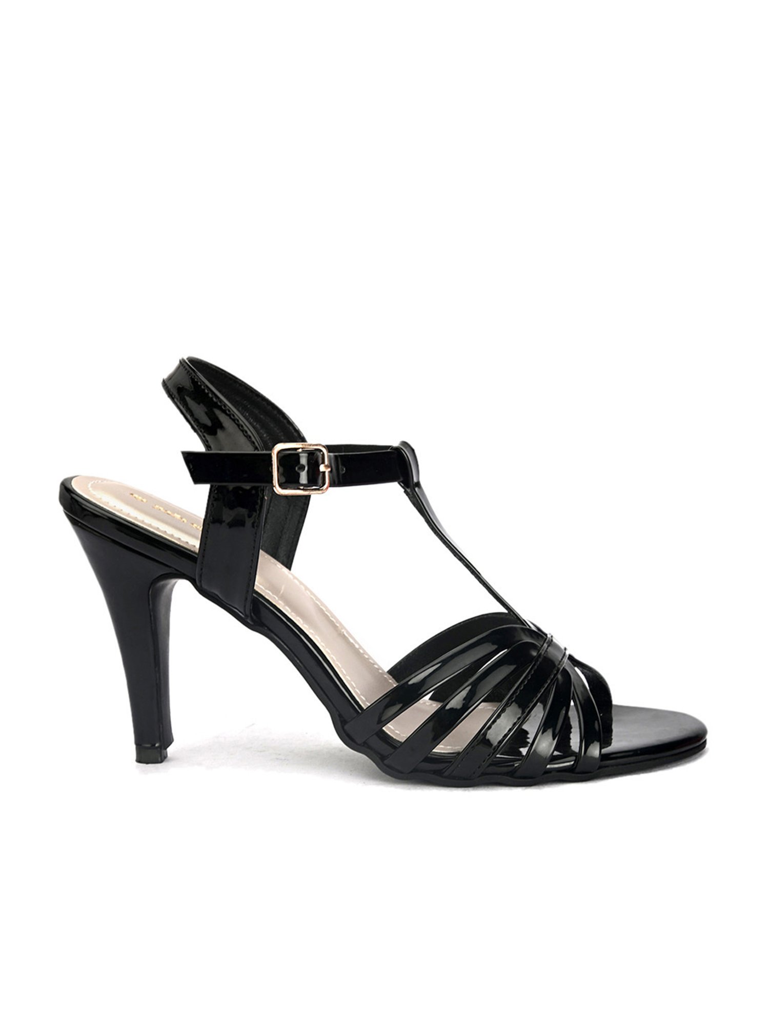 Pelle Albero Women's Black Ankle Strap Stilettos