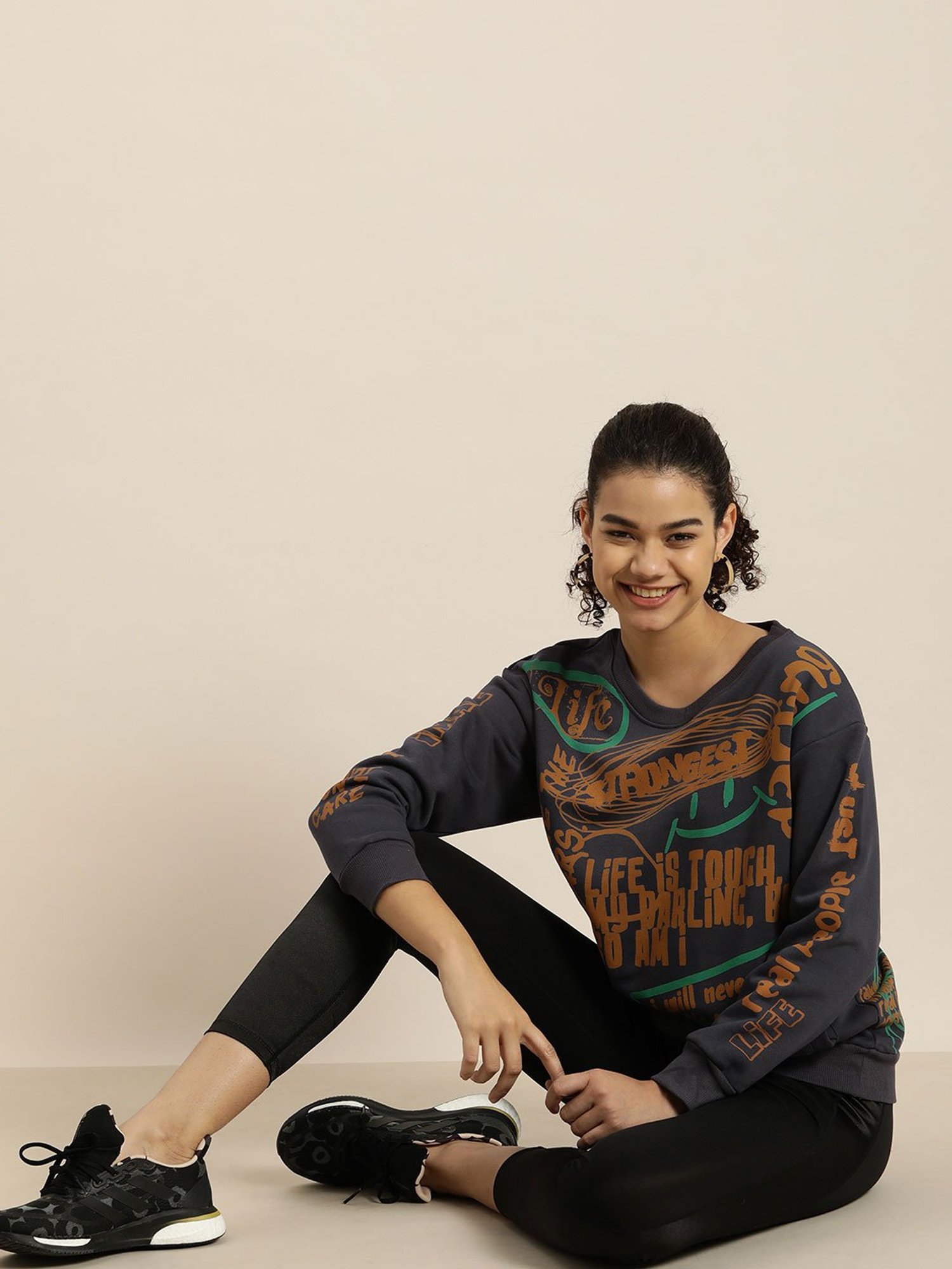 Difference of Opinion Grey Graphic Print Sweatshirt