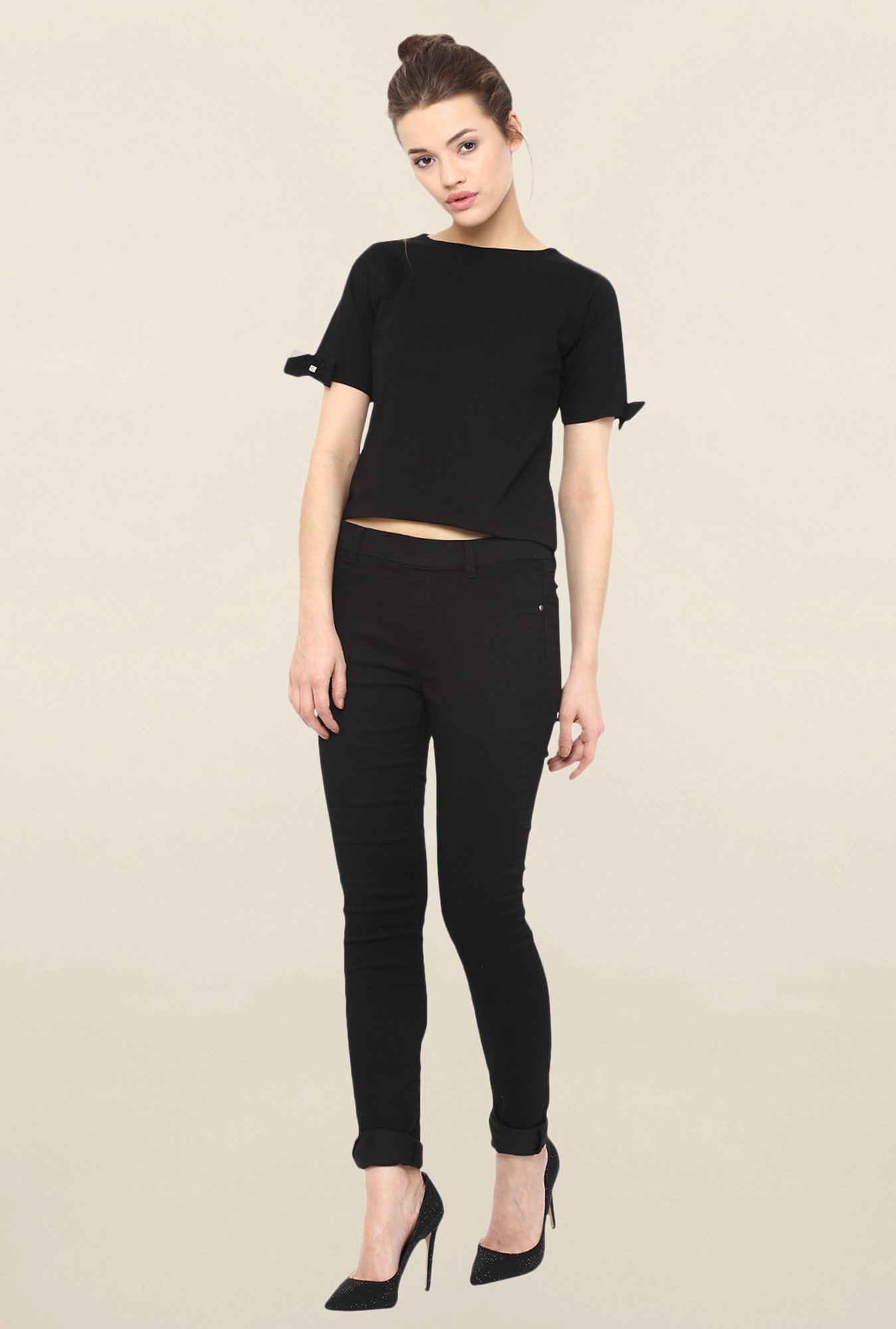 Miss Chase Black Solid Top