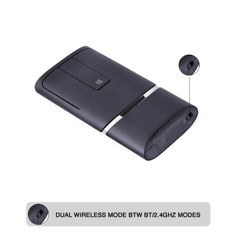 Lenovo Dual Mode WL Bluetooth Touch Mouse N700, Black (888015450),N700 Wi-Fi 2.4GHz & Bluetooth 4.0 Dual Mode Mouse Laser Pointer