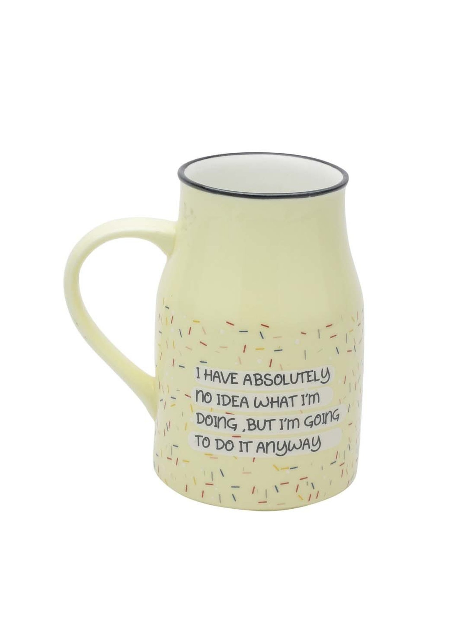 JCPL Light Yellow Ceramic 8.4 cm Milk Mug (0.48 L) - Set of 2