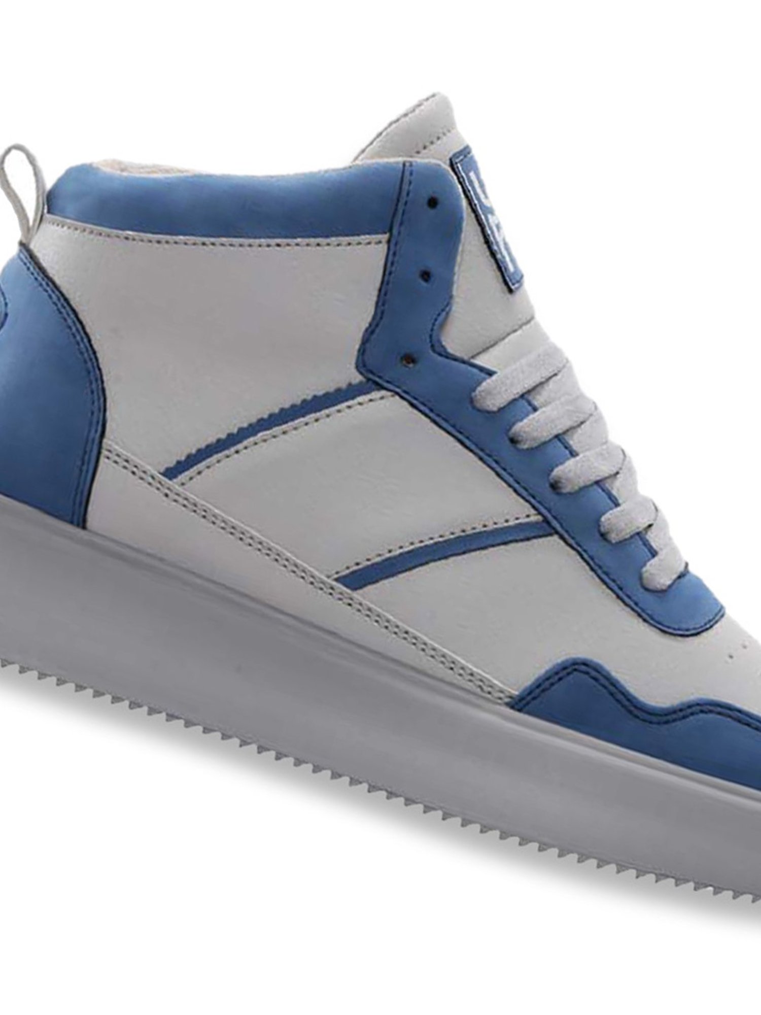 Yoho Men's White & Blue Ankle High Sneakers