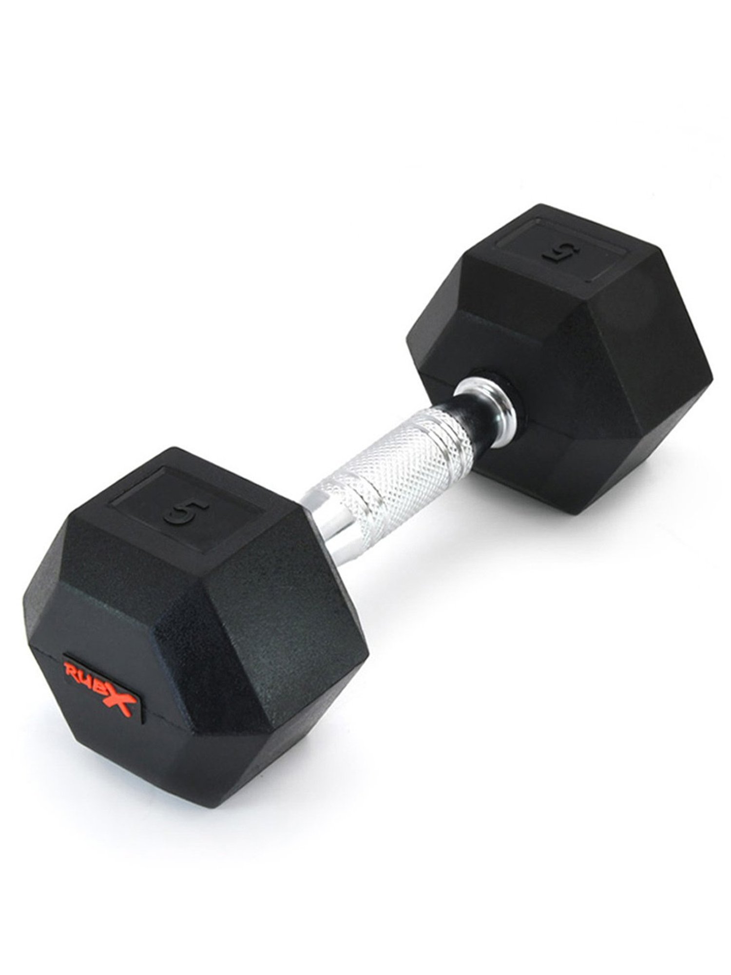 RUBX FITNESS Rubber Encased Solid Hex Dumbbell Single Piece (One Dumbbell Only) (10 KG SINGLE PIECE)