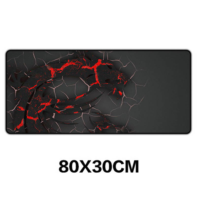 HISPETECH 80X30cm Gaming Mouse Pad Large XL Dragon Computer Mousepad Gamer Natural Rubber Desk Mat for Keyboard Anti-Slip Speed Version
