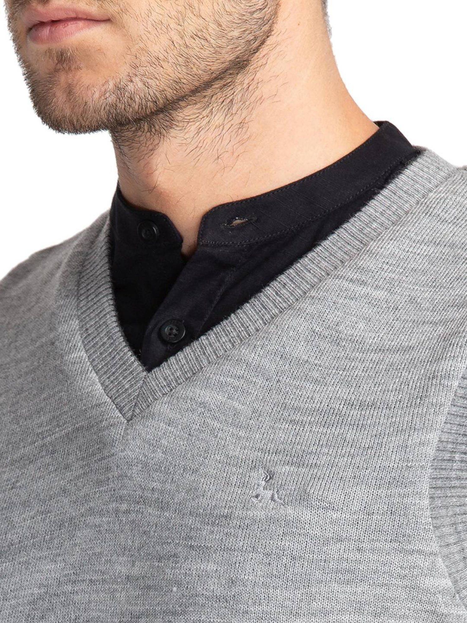 Parx Grey Regular Fit Sweaters