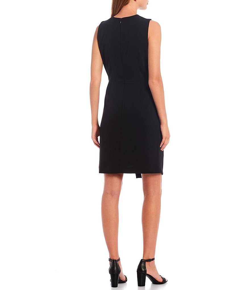 Jkara Petite Size 3/4 Sleeve Lined Illusion Crew Neck Beaded Gown