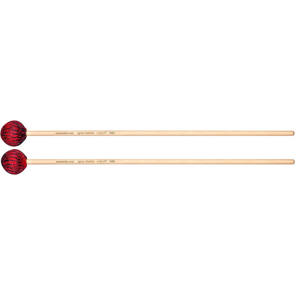 Marimba One Lynn Vartan Signature Birch Handle Mallets Medium Charcoal/Red Yarn