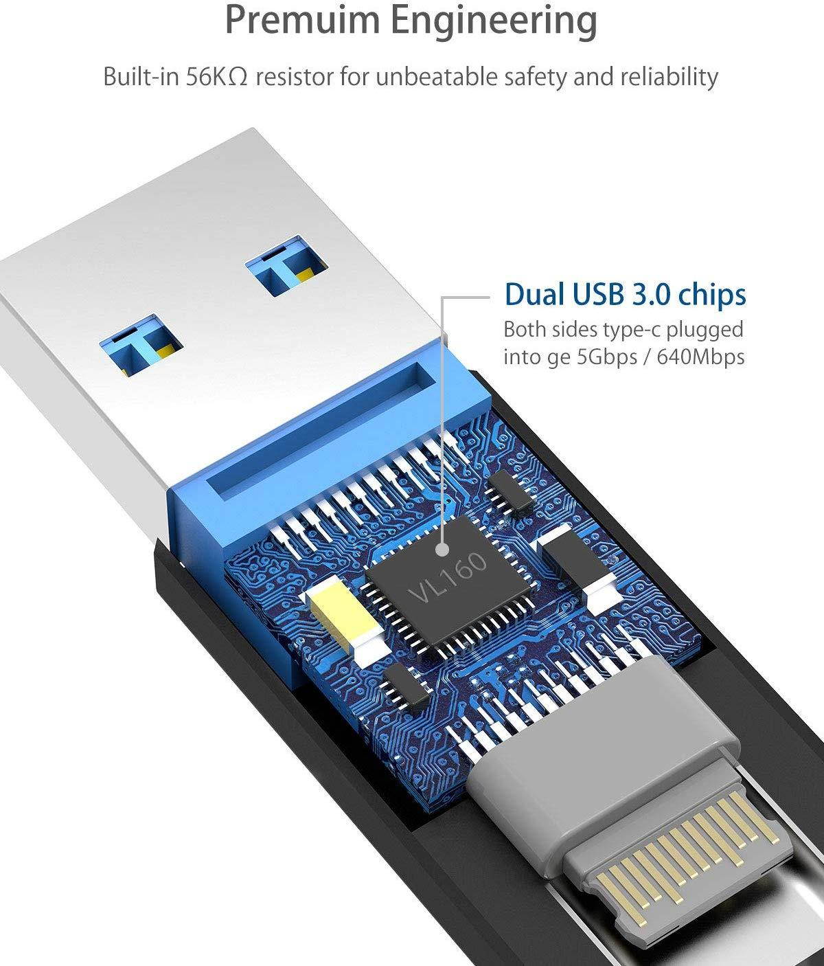 NIMASO USB C to USB 3.0 Adapter, USB C Female to USB A Male Connector, USB C 3.1 gen 1 (USB 3.0) Adapter 5Gbps / 640MBps Work with Laptops, Chargers and More Devices with Standard USB A Interface