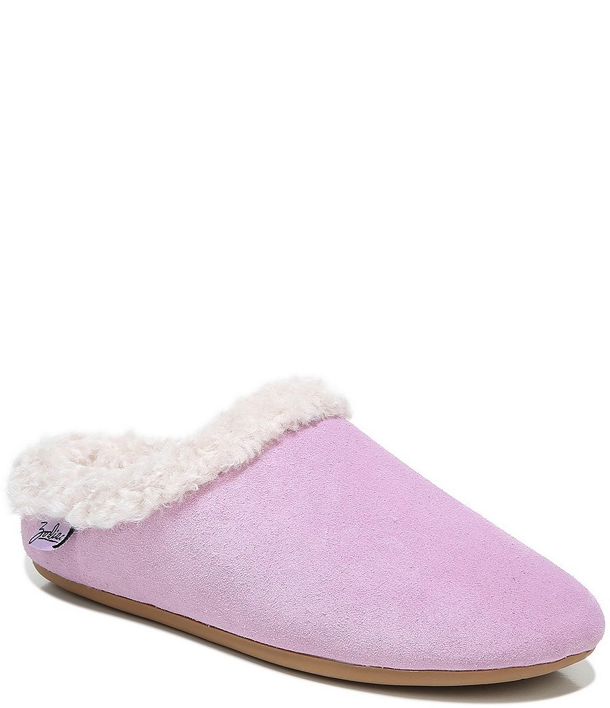 Zodiac Paloma Suede Faux Shearling Lined Slippers
