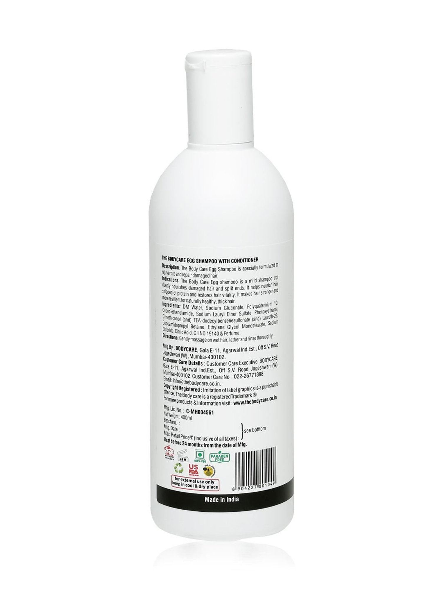 The Body Care Egg Shampoo with Conditioner - 400 ml