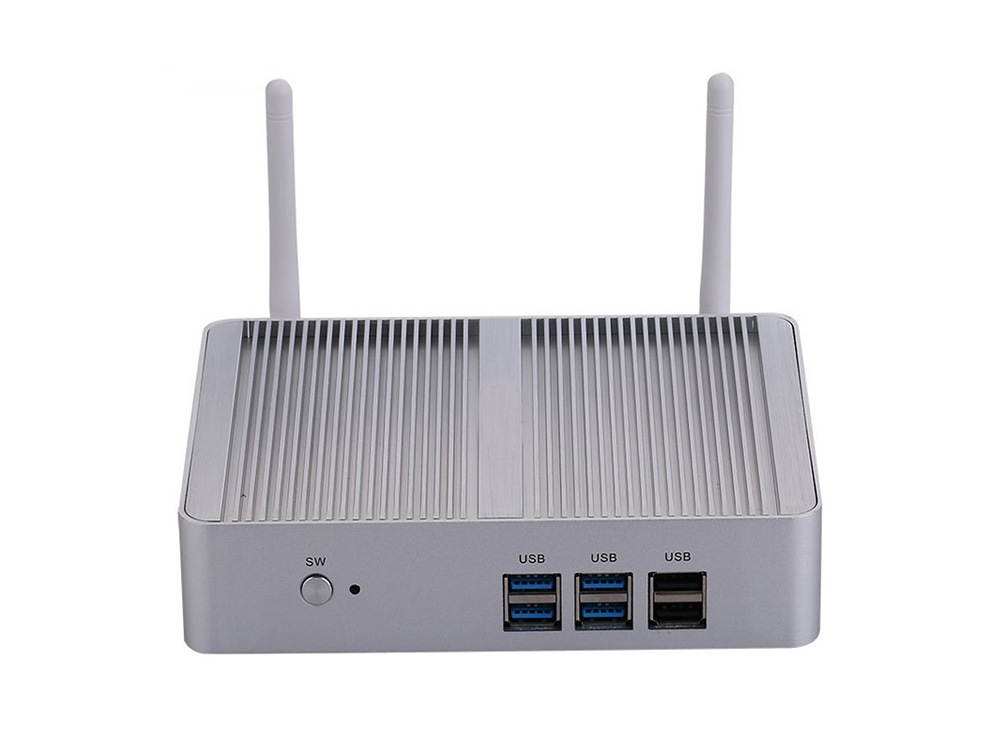 Partaker Fanless Mini PC,Desktop Computer,with Windows 10 Pro/Linux Ubuntu support,Intel Core I3 4020Y CPU,(Silver),[1VGA/1HD-MI/1LAN/4USB3.0/2USB2.0/WiFI],(8G RAM/128G SSD)