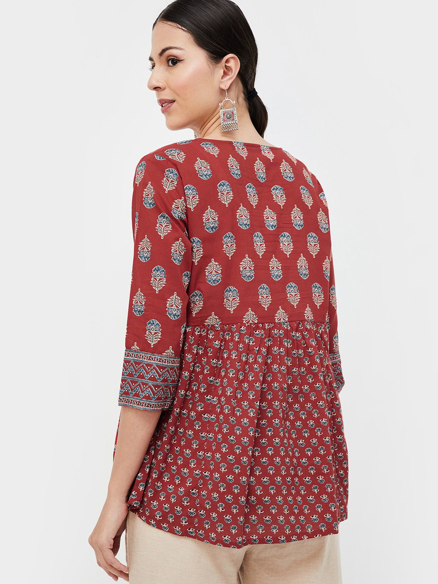 Melange by Lifestyle Red Floral Print Tunic