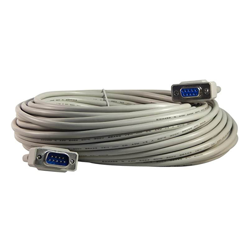 75 Foot DB9 9 Pin Serial RS232 MaleFemale Extension Cable