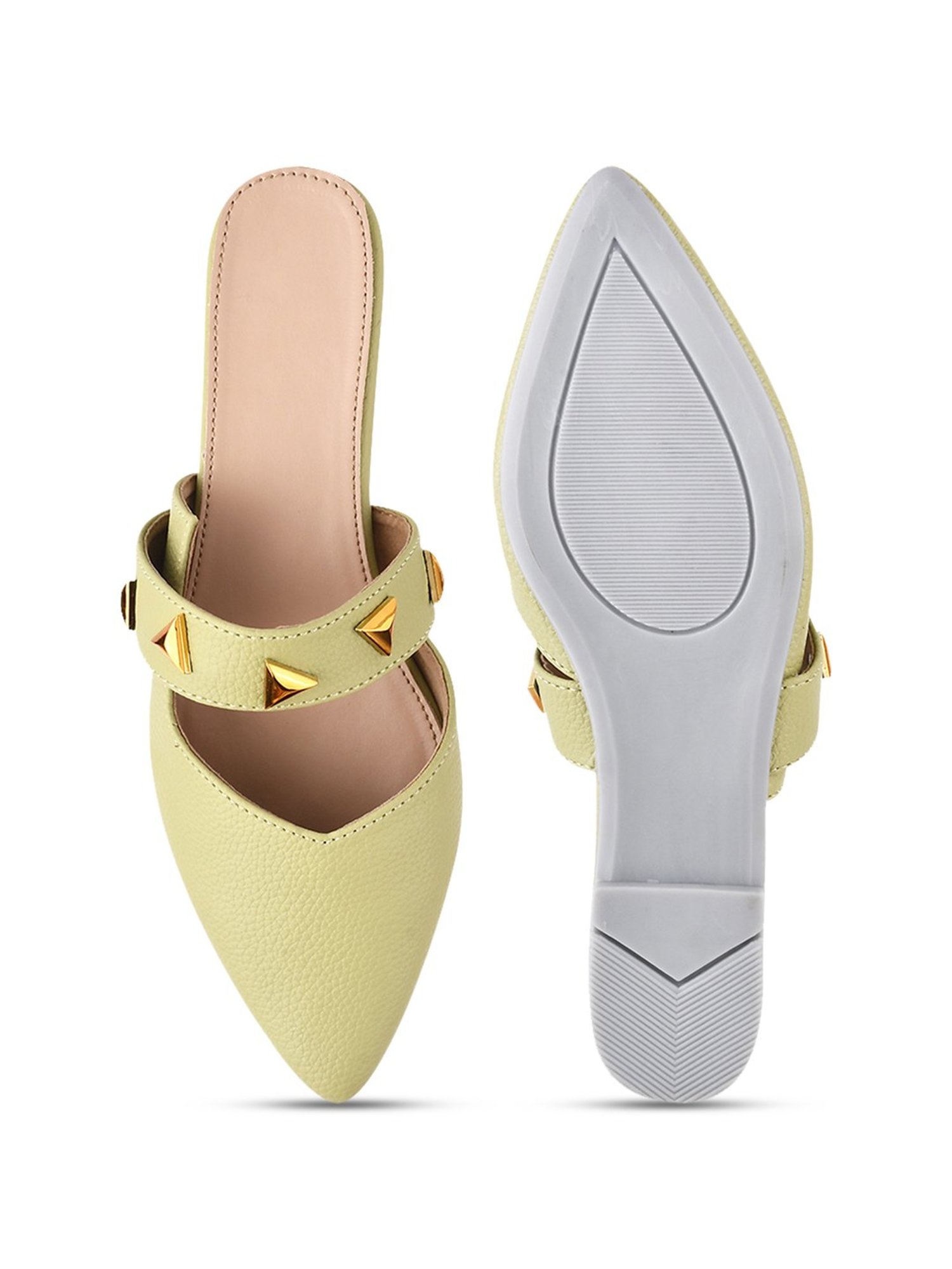 The White Pole Women's Olive Mule Shoes