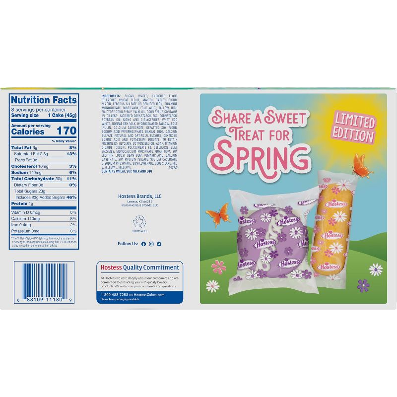 Hostess Spring Vanilla Cupcakes - 12.7oz/8ct
