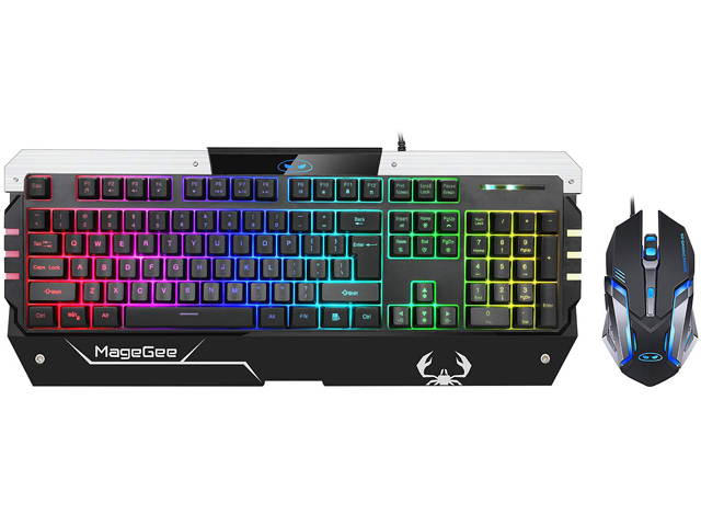 SADES Anivia K8 Gaming Keyboards Blademail Wired USB Keyboards for Pc/Mac gamers, 19 non-conflict keys, 7 colors Backlit, Metal Material
