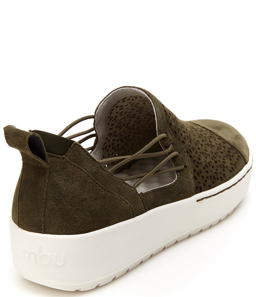 Jambu Erin Perforated Metallic Leather Slip On Sneakers