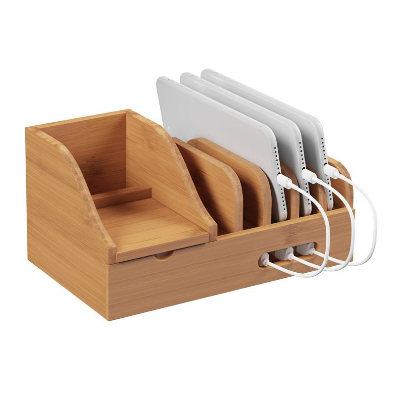 Bamboo Charging Dock and Cord Management Station - Hastings Home