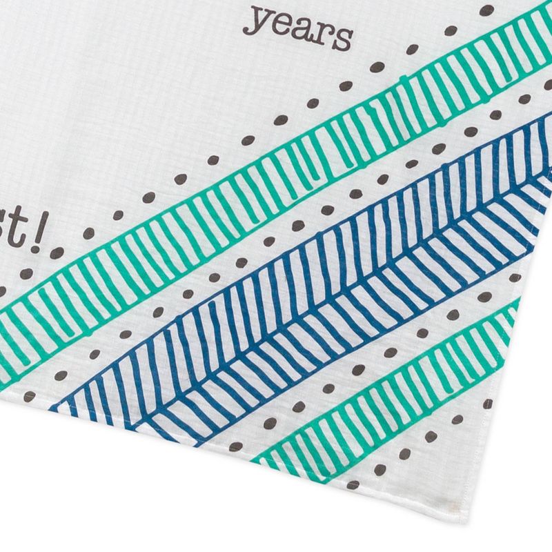 Honest Baby Organic Cotton Muslin Giftable Milestone Blanket - Teal Geometric