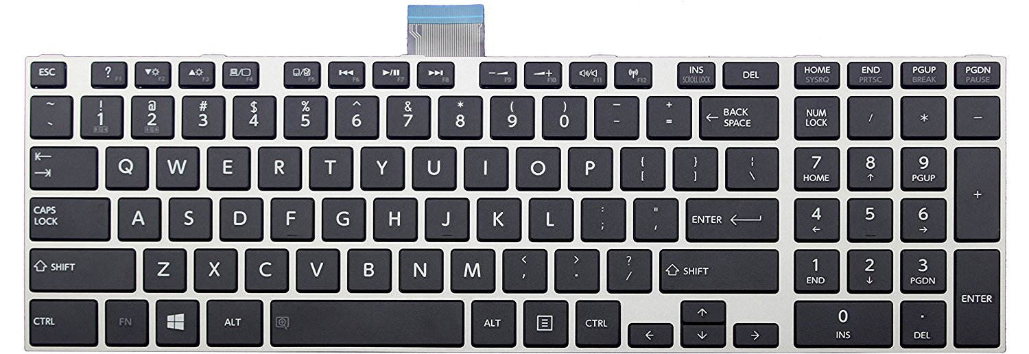 Replacement Keyboard For Toshiba Satellite U50-A U50D-A U50DT-A U50T-A U55-A, US Layout With Silver Frame