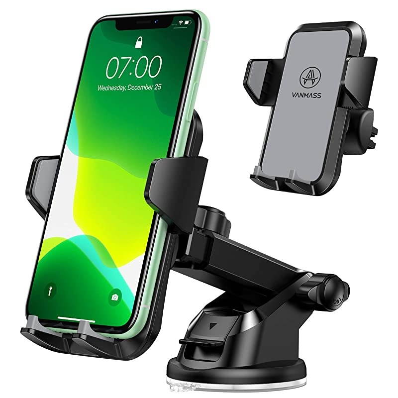 Car Phone Mount Universal Cell Phone Holder for Car Dashboard Windshield Air Vent with OneClick Release Button Compatible with iPhone Samsung Google LG HTC amp More Smartphone
