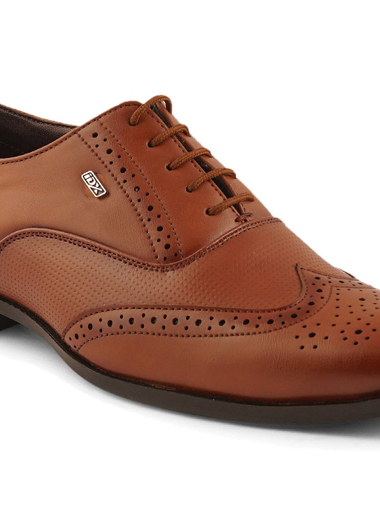 ID Men's Tan Brogue Shoes