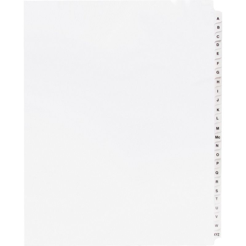 Business Source Index Dividers w/TOC A-Z 3HP Letter 25/ST White 05858