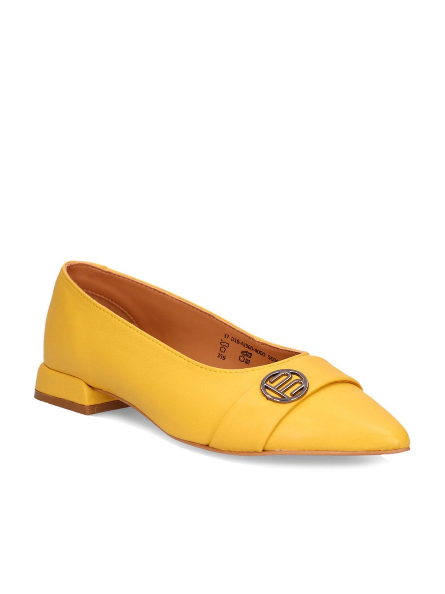 BAGATT Women's Genevi Yellow Flat Ballets