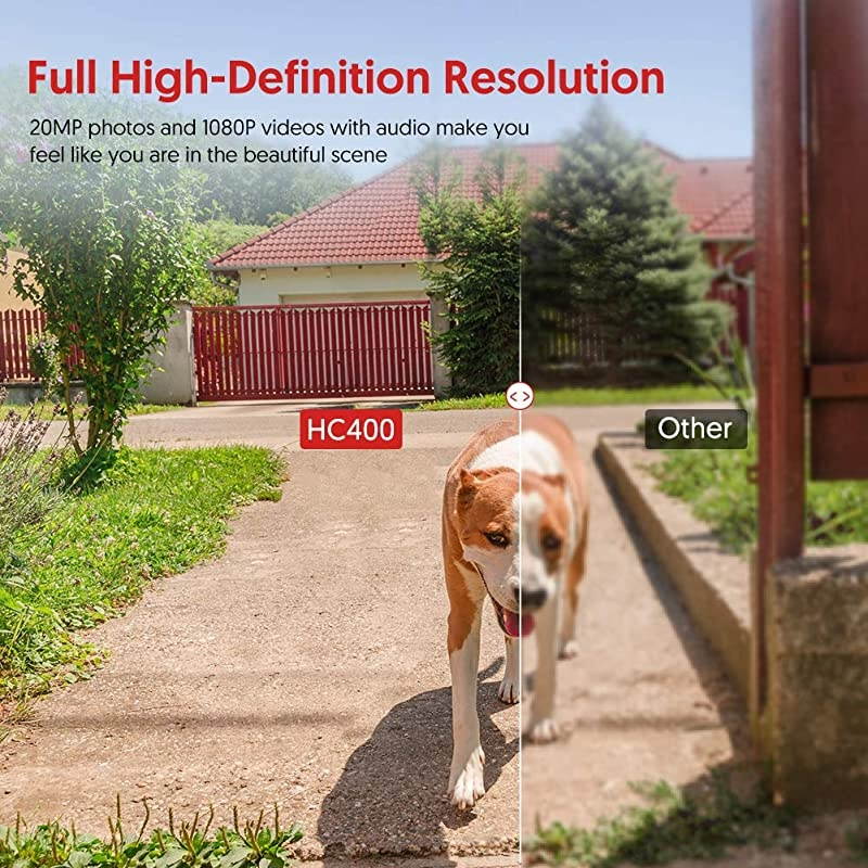 Trail Game Camera 20MP with Night Vision Motion Activated Waterproof and 130&deg; Detection Hunting Camera Trap 1080P IP66 for Outdoor Wildlife Monitoring