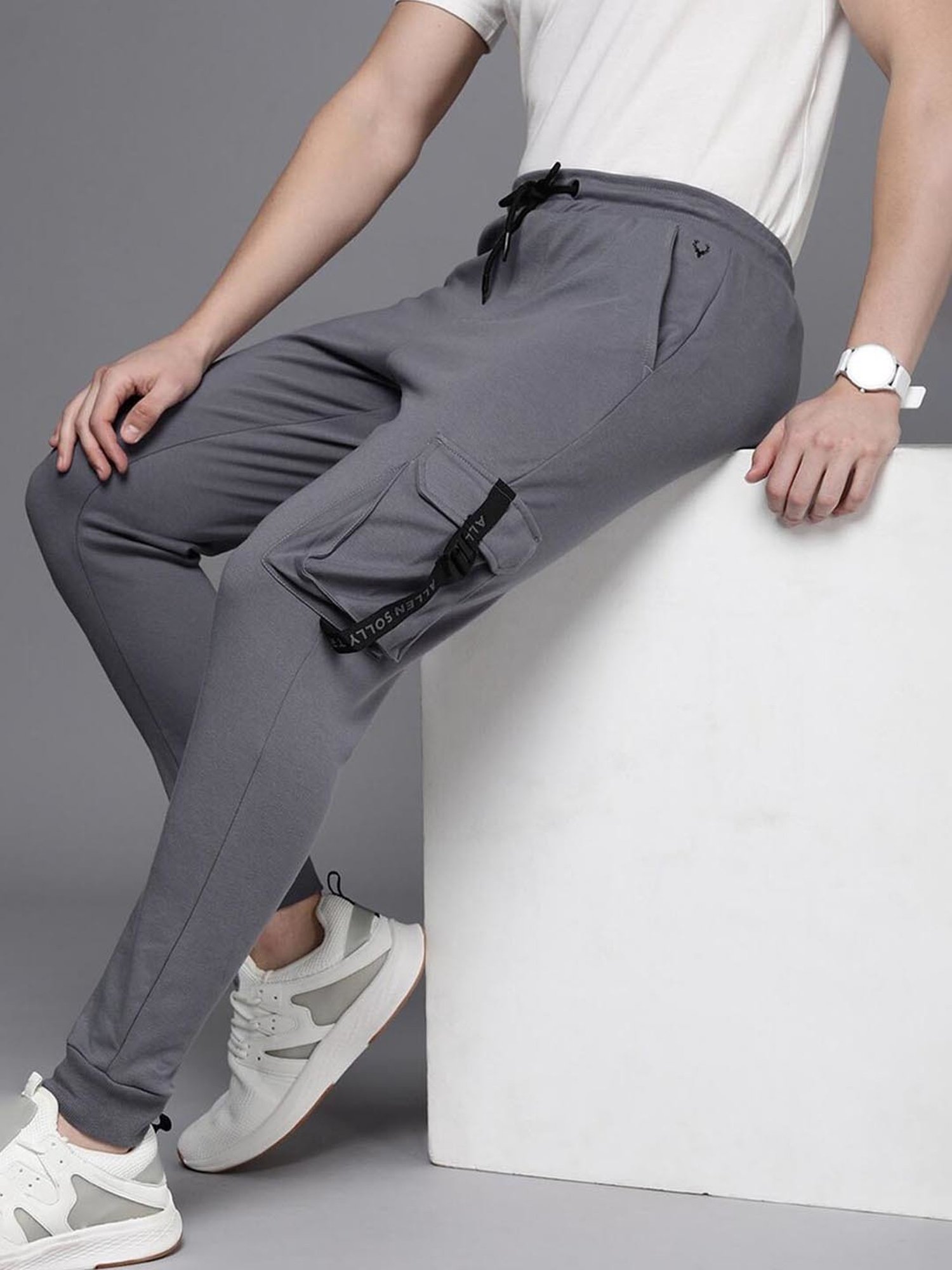 Tribe by Allen Solly Grey Regular Fit Joggers