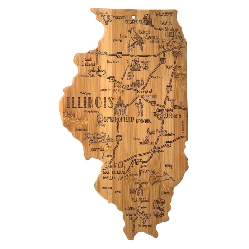Totally Bamboo Destination Illinois Serving and Cutting Board