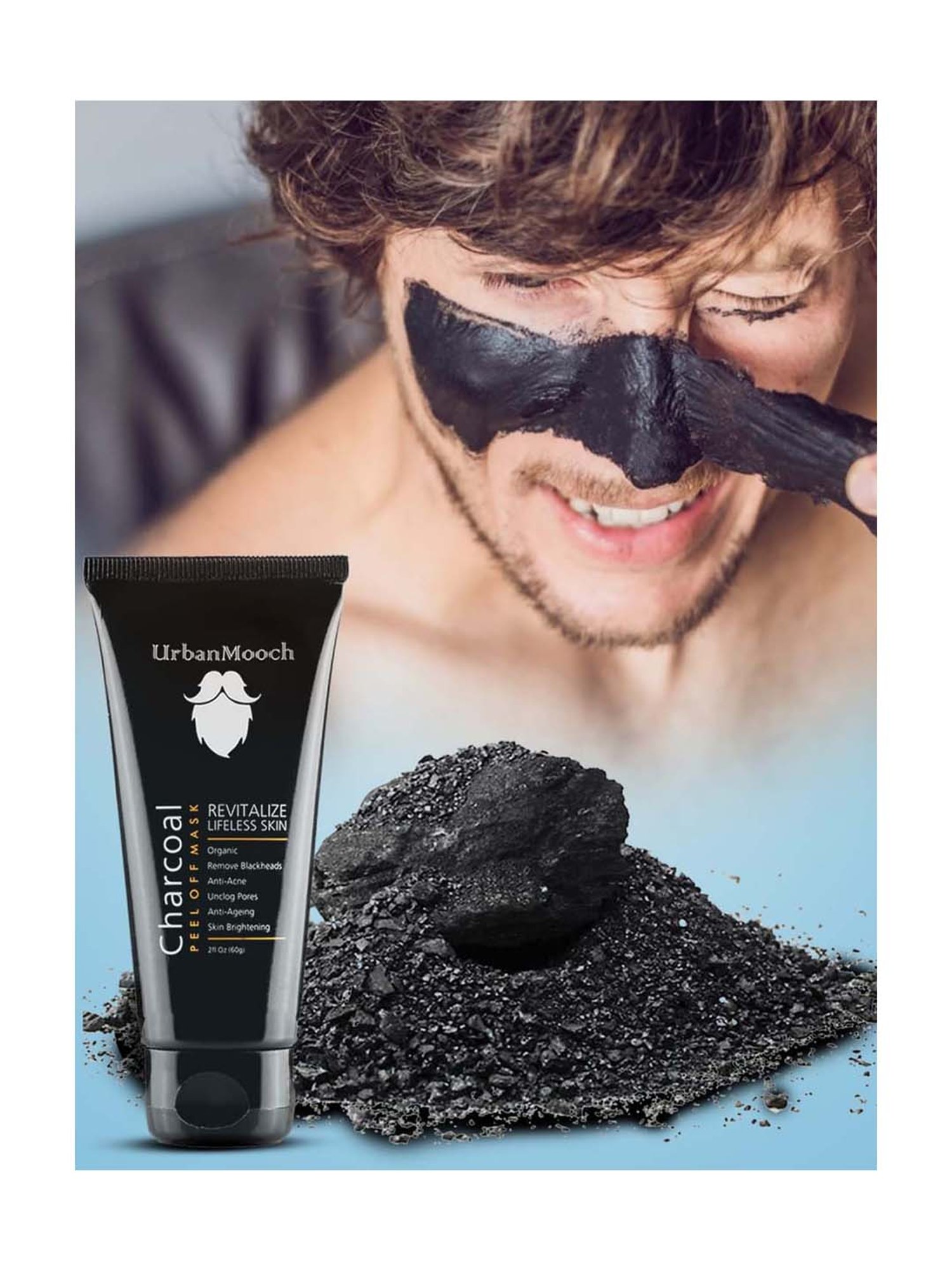 UrbanMooch Activated Charcoal Peel Off Mask Pack of 2 - 120 gm