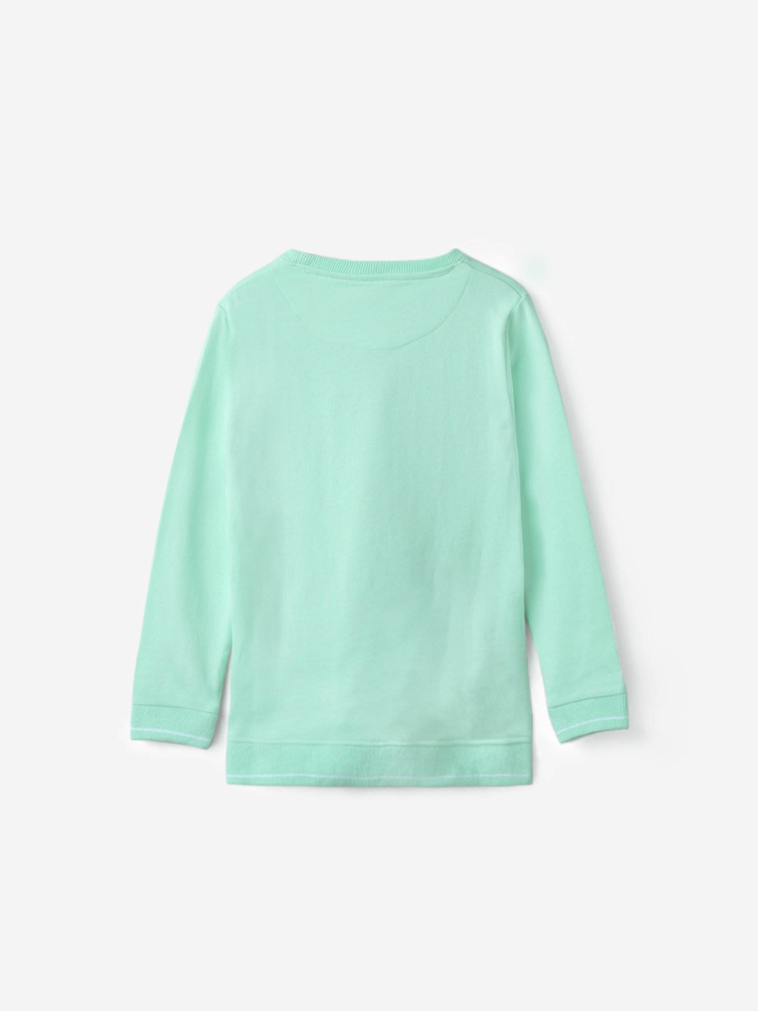 The Souled Store Kids Turquoise Printed Full Sleeves Sweatshirt