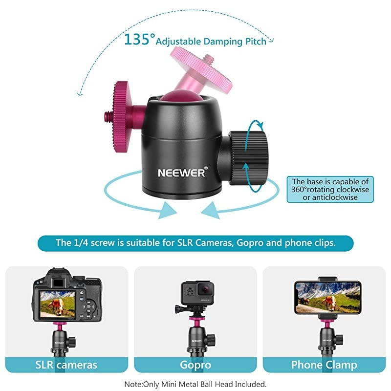 Camera Tripod Ball Head 360 Degree Pan 90 Degree Tilt Rotating Panoramic Ballhead with 14 inch Screw for DSLR Cameras Camcorders Tripods Monopods Slider Load up to 11 pounds5 kilograms