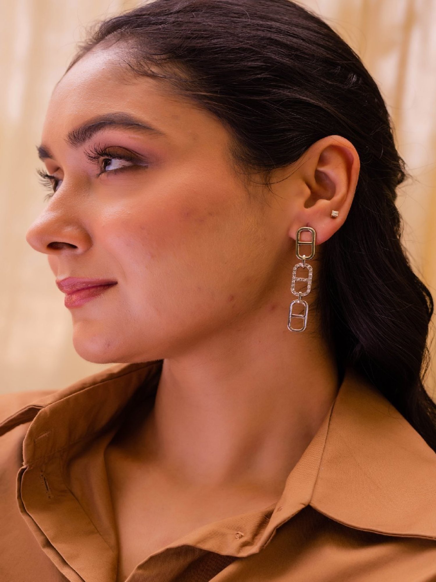 Jewelz Style Stone Studded Dangler Earrings for Girls & Women