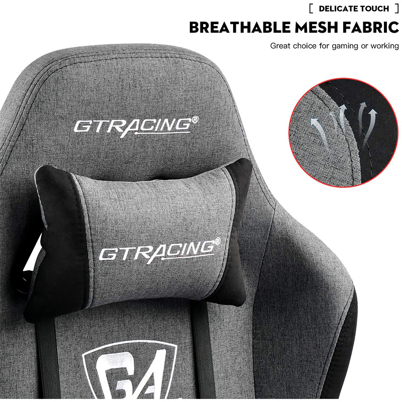 GTRACING Gaming Chair Office Chair High Back Fabric Computer Chair Desk Chair Pc Racing Executive Ergonomic Adjustable Swivel Task Chair and Headrest
