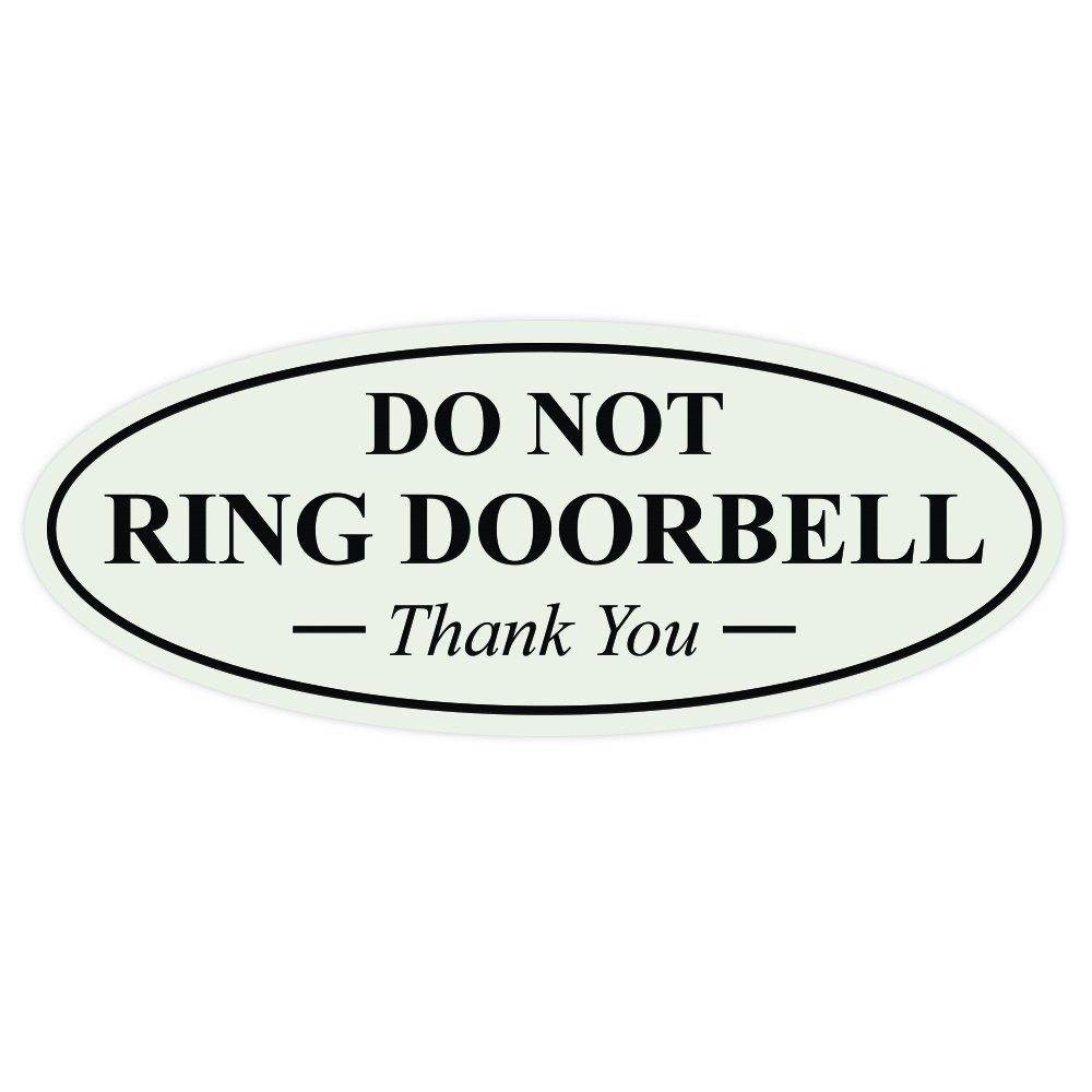 All Quality Oval DO NOT Ring DOORBELL Thank You Sign - Lt Gray Large