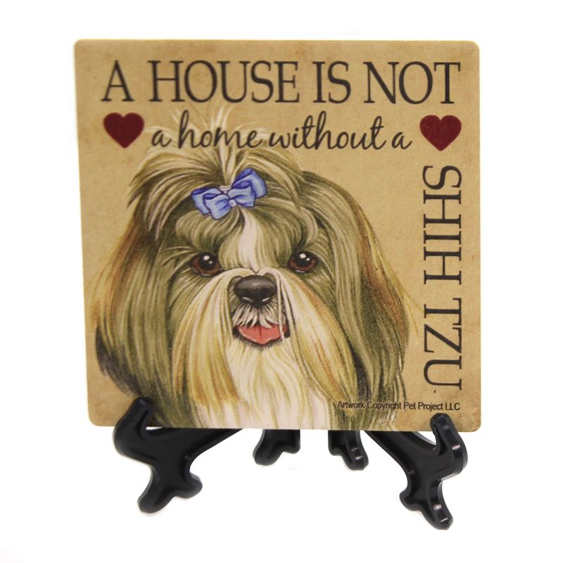 Animal 4.0" Shih Tzu Home Cork Back Coaster Easel Sjt Enterprises  -  Coasters