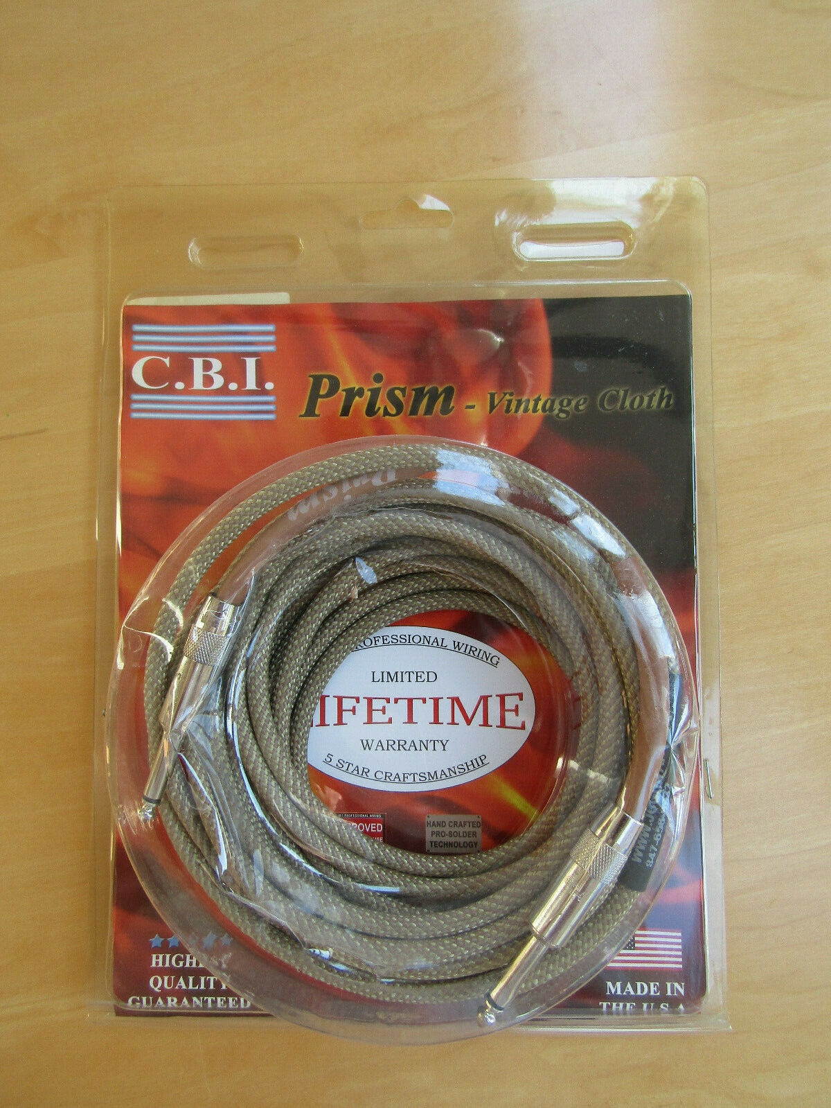 CBI BRAIDED TWEED GUITAR INSTURMENT CABLE / CORD 20' FOOT - G & H ENDS