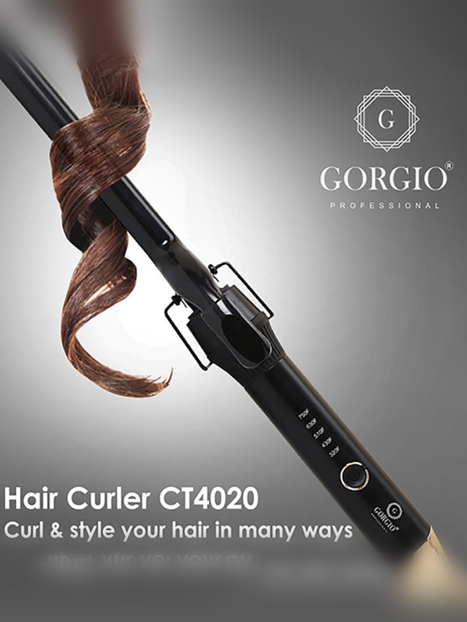 Gorgio Professional CT4020 19mm Hair Curling Tong (Black)