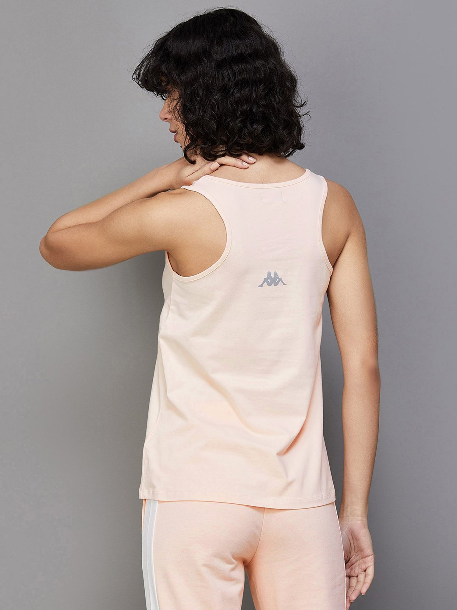 KAPPA Peach Cotton Printed Sports T-Shirt