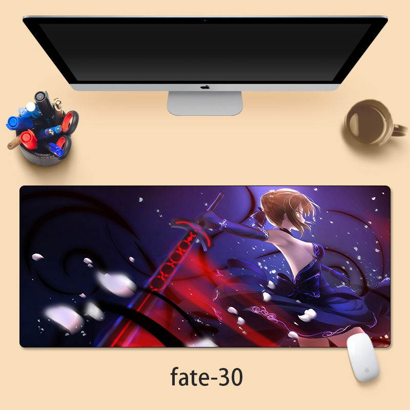 Fate/stay night Anime Large Mouse Pad Gaming Mousepad Anti-slip Natural Rubber Gaming Mouse Mat with Lock EdgE