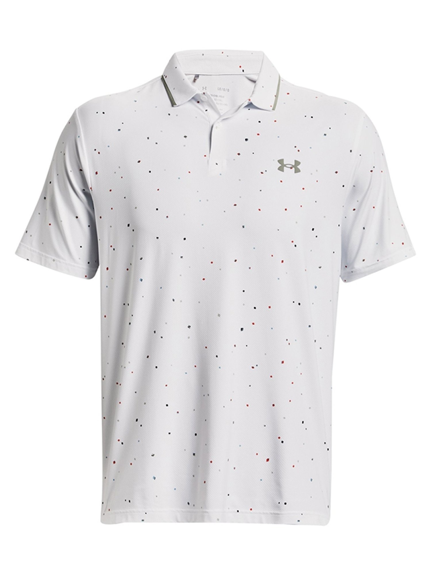 Under Armour White Loose Fit Printed Sports Polo
