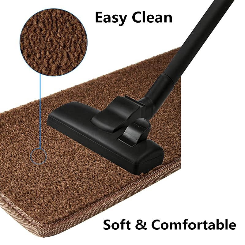 Stair Treads NonSlip Bullnose for Stairs Indoor Stair Pads SelfAdhesive amp Easy Installation Pet amp Child Friendly 2 Pack Dark Brown 10quot x 30quotx 13