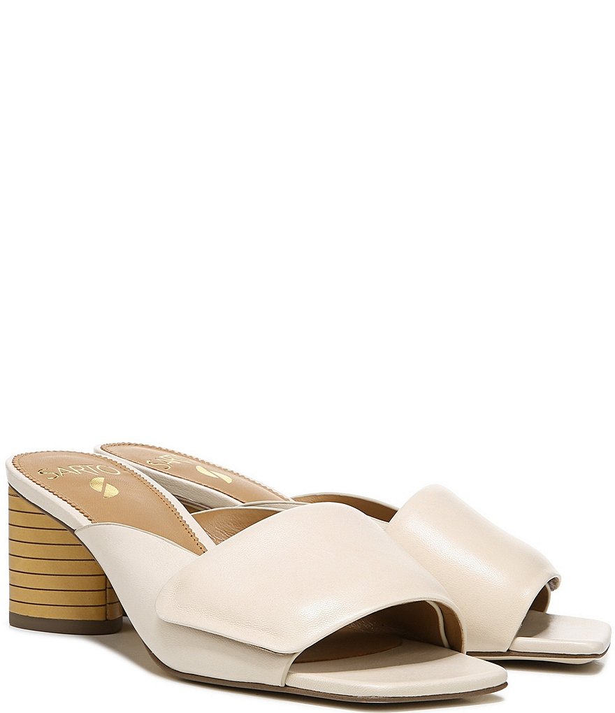 Sarto by Franco Sarto Violet Leather Square Toe Mules