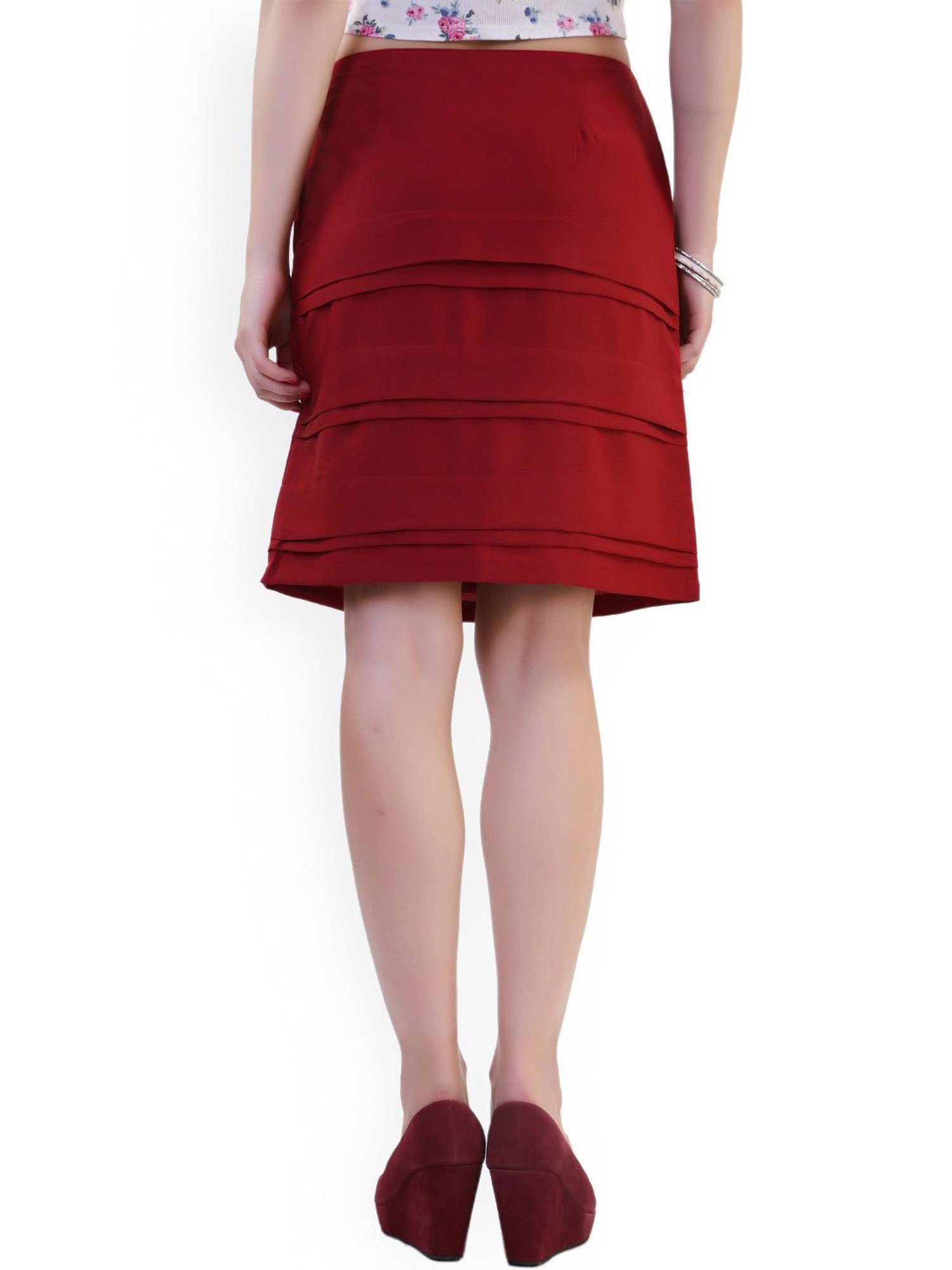 Belle Fille Red Above Knee Skirt