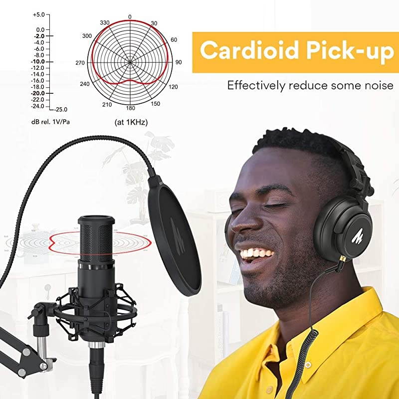 XLR Condenser Microphone Kit  AU-PM320S Professional Cardioid Vocal Studio Recording Mic for Streaming, Voice Over, Vocal, Home-Studio