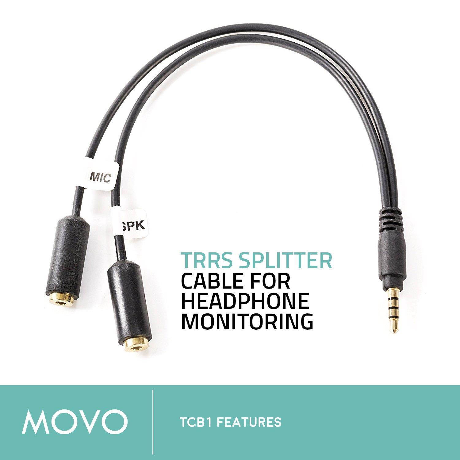 Movo LV1 Lavalier Lapel Clip-on Omnidirectional Condenser Microphone for Cameras, Camcorders & Smartphones (Including Apple iPhone, iPad, Samsung Galaxy & Note, etc)