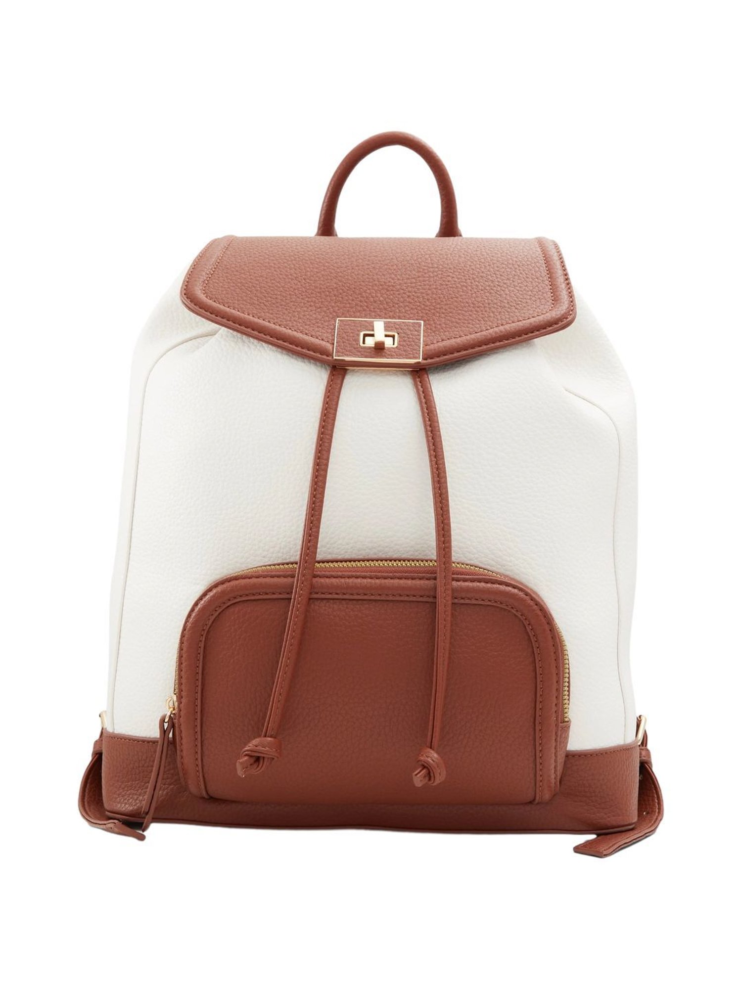 Call It Spring White & Brown PU Large Backpack